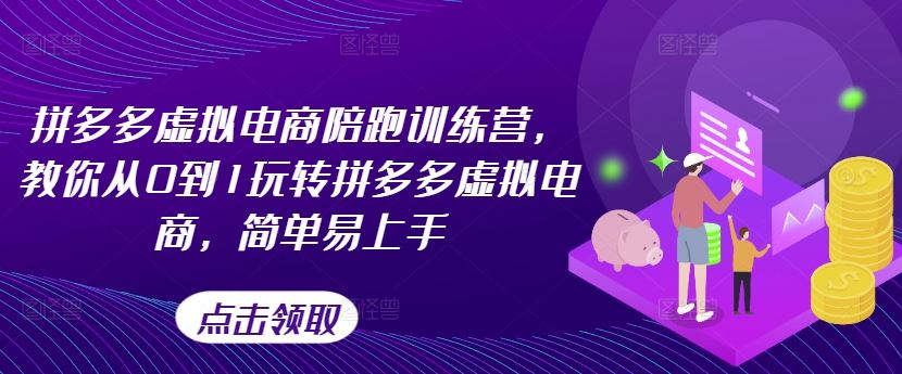 拼多多虚拟电商陪跑训练营，教你从0到1玩转拼多多虚拟电商，简单易上手-九天资源站