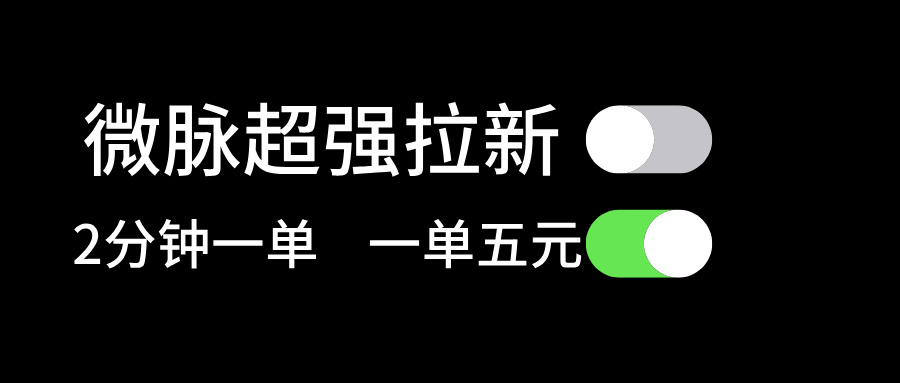 （11580期）微脉超强拉新， 两分钟1单， 一单利润5块，适合小白-九天资源站