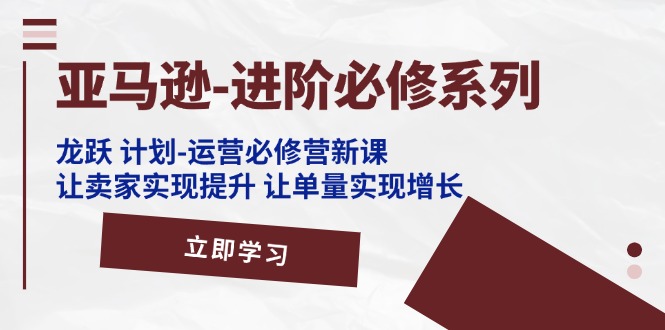 （11623期）亚马逊-进阶必修系列，龙跃 计划-运营必修营新课，让卖家实现提升 让单…-九天资源站