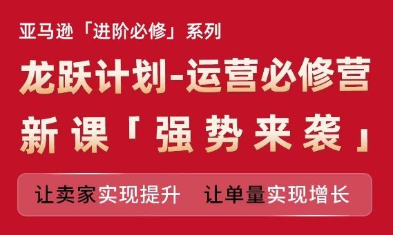 亚马逊进阶必修系列，龙跃计划-运营必修营新课，让卖家实现提升 让单量实现增长-九天资源站