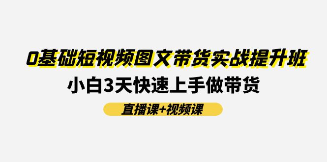（11641期）0基础短视频图文带货实战提升班(直播课+视频课)：小白3天快速上手做带货-九天资源站