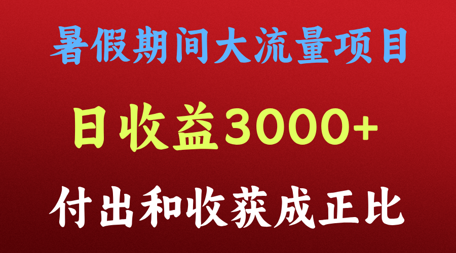一天收益3000+，暑假期间， 这个项目才是真火-九天资源站