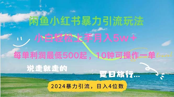 （11650期）2024暑假赚钱项目小红书咸鱼暴力引流，简单无脑操作，每单利润500+，…-九天资源站
