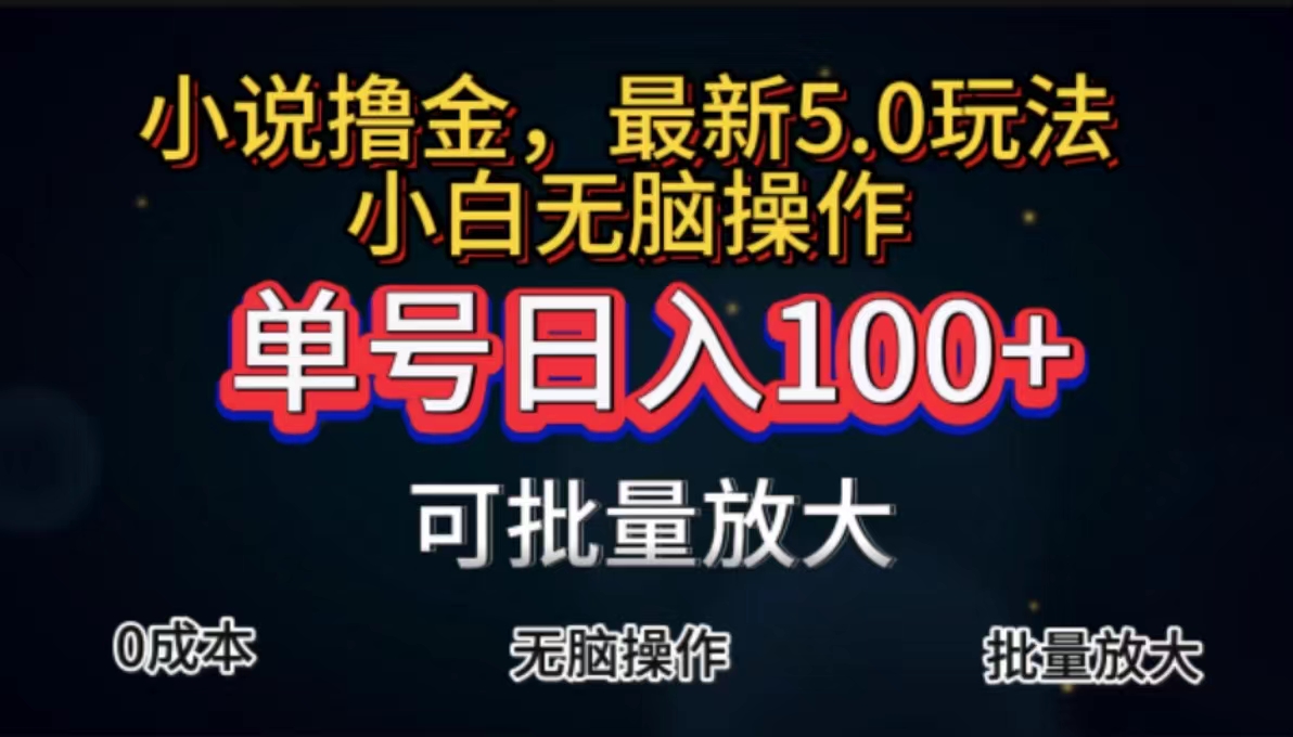 （11651期）全自动小说撸金，单号日入100+小白轻松上手，无脑操作-九天资源站