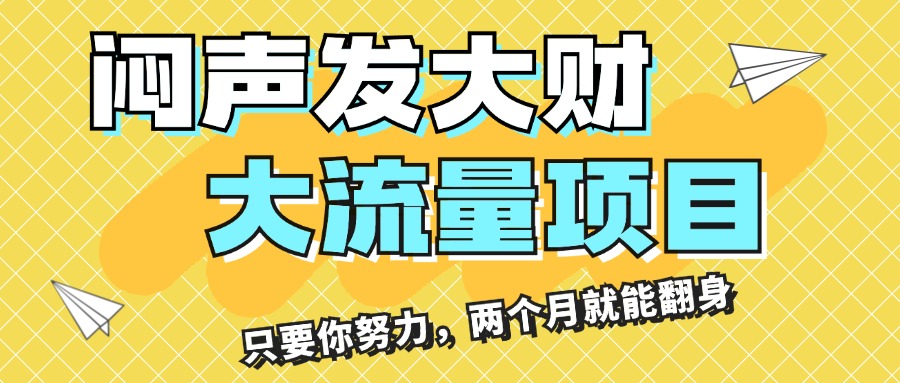 （11688期）闷声发大财，大流量项目，月收益过3万，只要你努力，两个月就能翻身-九天资源站