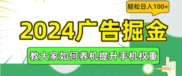 2024广告掘金，教大家如何养机提升手机权重，轻松日入100+【揭秘】-九天资源站