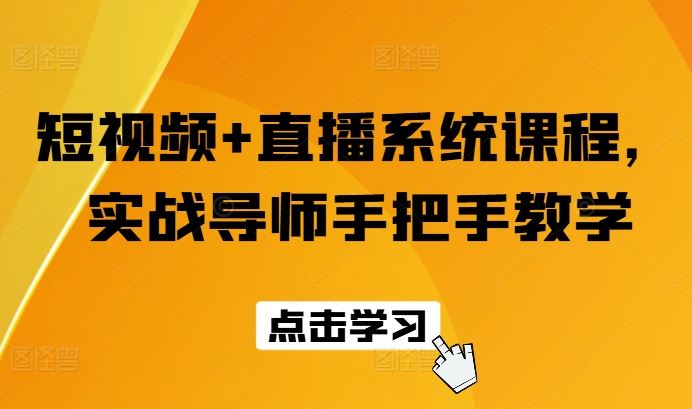 短视频+直播系统课程，实战导师手把手教学-九天资源站