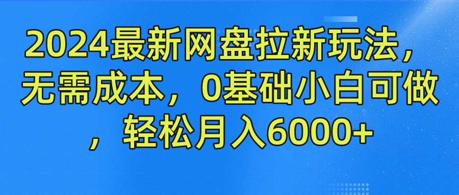 2024最新网盘拉新玩法，无需成本，0基础小白可做，轻松月入6000+-九天资源站
