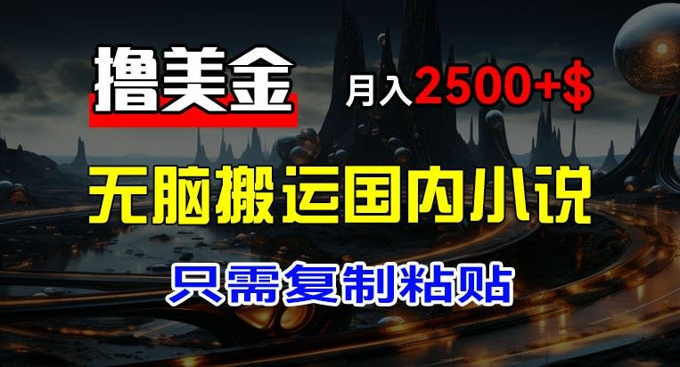 最新撸美金项目，搬运国内小说爽文，只需复制粘贴，稿费月入2500+美金，新手也能快速上手【揭秘】-九天资源站