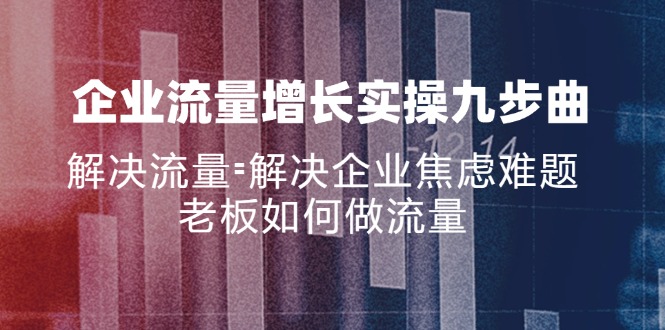（11822期）企业流量增长实战九步曲，解决流量=解决企业焦虑难题，老板如何做流量-九天资源站