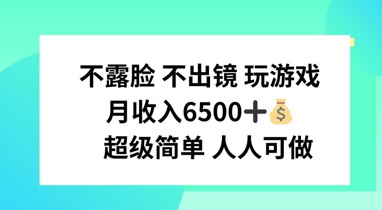 不露脸 不出境 玩游戏，月入6500 超级简单 人人可做【揭秘】-九天资源站