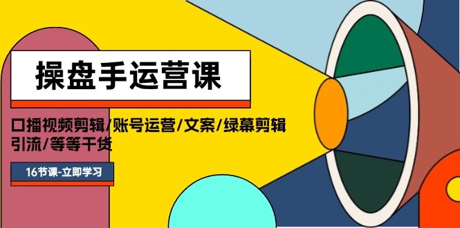 （11803期）操盘手运营课程：口播视频剪辑/账号运营/文案/绿幕剪辑/引流/干货/16节-九天资源站
