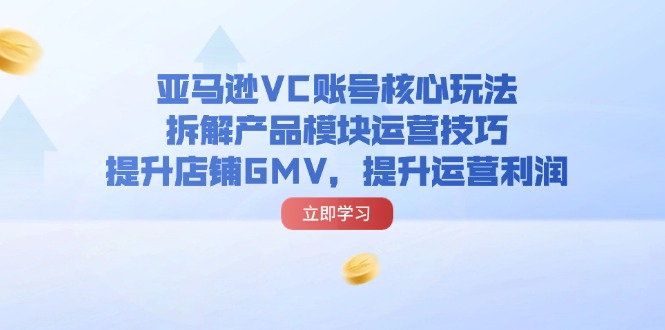 （11848期）亚马逊VC账号核心玩法，拆解产品模块运营技巧，提升店铺GMV，提升运营利润-九天资源站