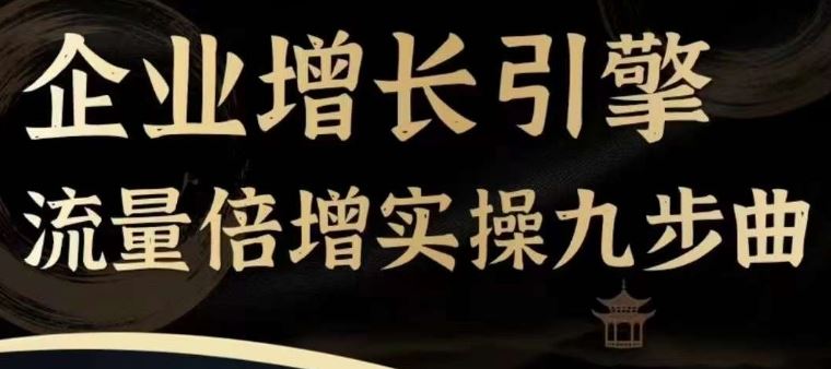 企业增长引擎流量倍增实操九步曲，一套课程帮你找到快速、简单、有效、可复制的获客+变现方式，-九天资源站
