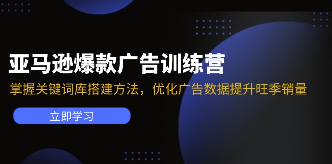 （11858期）亚马逊爆款广告训练营：掌握关键词库搭建方法，优化广告数据提升旺季销量-九天资源站