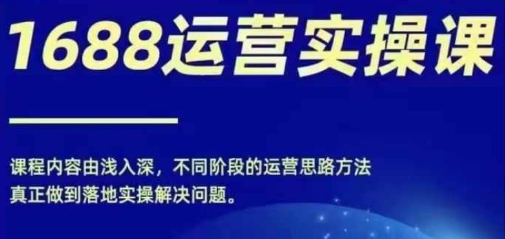 1688实操运营课，零基础学会1688实操运营，电商年入百万不是梦-九天资源站