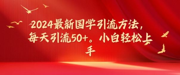 2024最新国学引流方法，每天引流50+，小白轻松上手【揭秘】-九天资源站