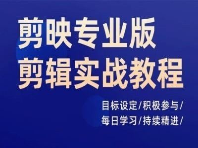 剪映专业版剪辑实战教程，目标设定/积极参与/每日学习/持续精进-九天资源站