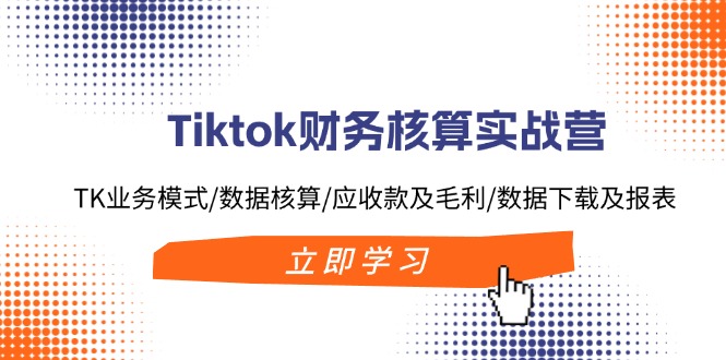 （11978期）Tiktok财务核算实战营：TK业务模式/数据核算/应收款及毛利/数据下载及报表-九天资源站
