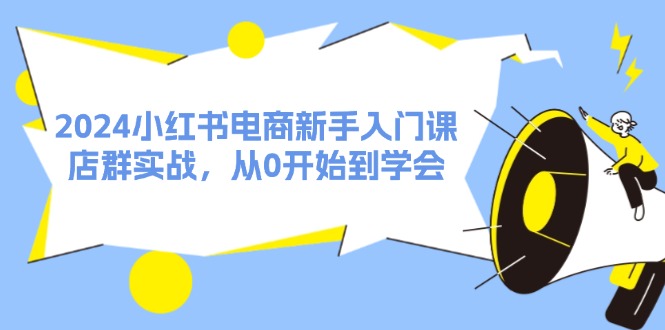 2024小红书电商新手入门课，店群实战，从0开始到学会（31节）-九天资源站
