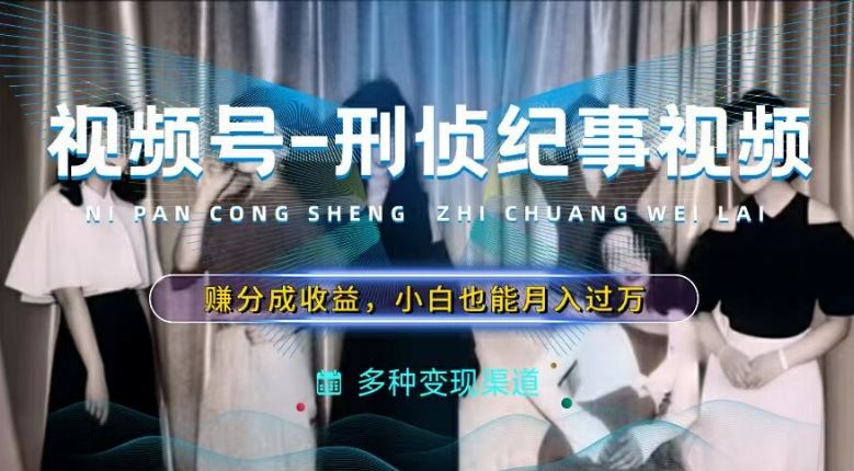 利用刑侦纪实视频，赚视频号分成计划收益，操作简单，新手小白轻松月入过万【揭秘】-九天资源站