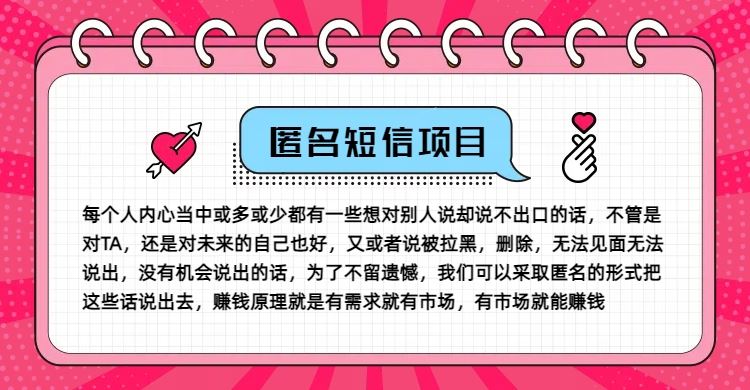 冷门小众赚钱项目，匿名短信，玩转信息差，月入五位数【揭秘】-九天资源站