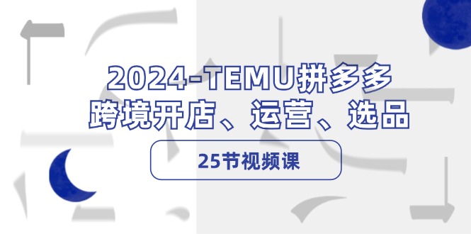 （12106期）2024-TEMU拼多多·跨境开店、运营、选品（25节视频课）-九天资源站