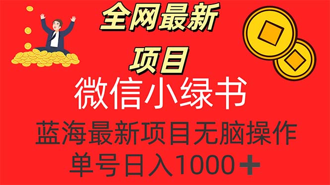 （12163期）全网最新项目，微信小绿书，做第一批吃肉的人，一天十几分钟，无脑单号…-九天资源站