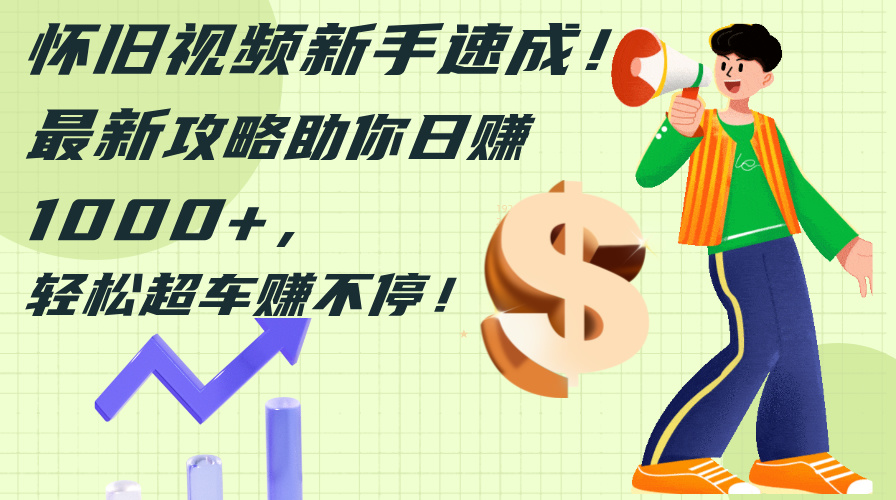 （12250期）怀旧视频新手速成！最新攻略助你日赚1000+，轻松超车赚不停-九天资源站