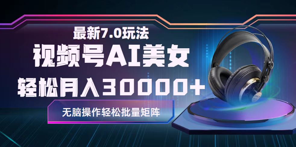 （12314期）视频号7.0最新玩法AI美女跳舞，轻松月入30000+-九天资源站