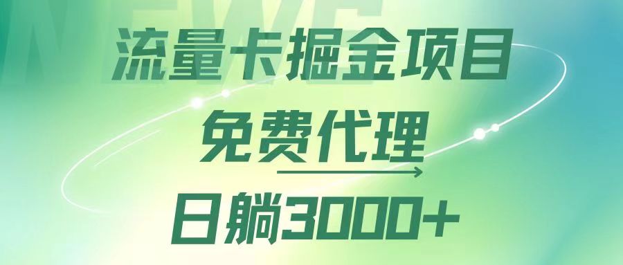 （12321期）流量卡掘金代理，日躺赚3000+，变现暴力，多种推广途径-九天资源站