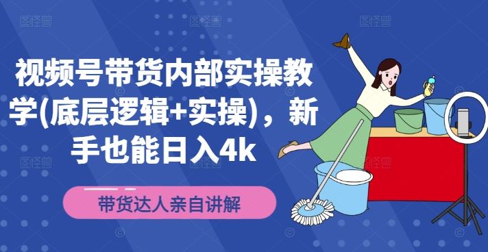 视频号带货内部实操教学(底层逻辑+实操)，新手也能日入4k-九天资源站