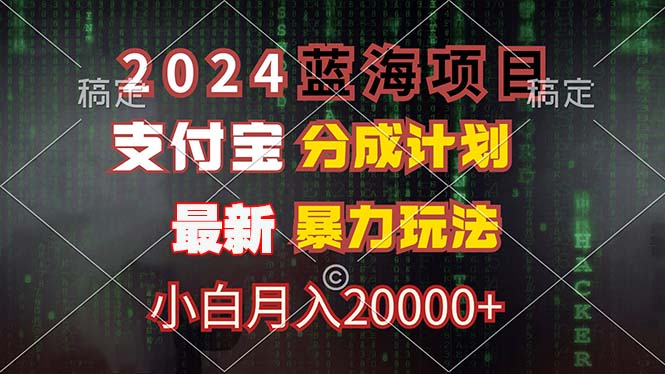 （12339期）2024蓝海项目，支付宝分成计划，暴力玩法，刷爆播放量，小白月入20000+-九天资源站