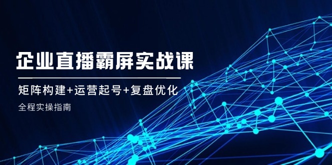 企业直播霸屏实战课：矩阵构建+运营起号+复盘优化，全程实操指南-九天资源站