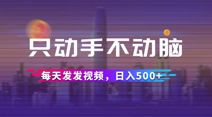 （12433期）只动手不动脑，每天发发视频，日入500+-九天资源站