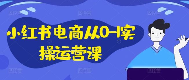 小红书电商从0-1实操运营课，小红书手机实操小红书/IP和私域课/小红书电商电脑实操板块等-九天资源站