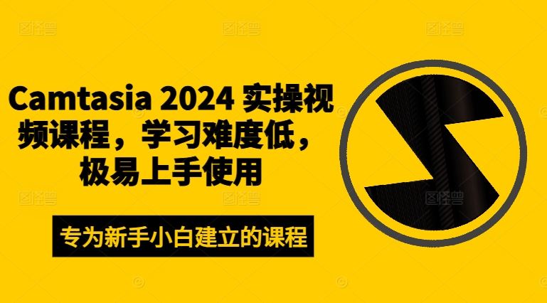 Camtasia 2024 实操视频课程，学习难度低，极易上手使用-九天资源站