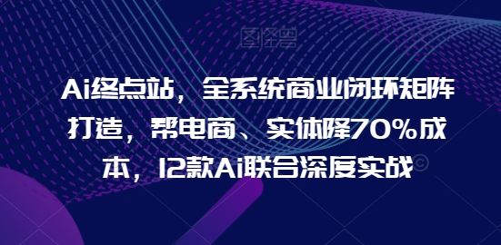 Ai终点站，全系统商业闭环矩阵打造，帮电商、实体降70%成本，12款Ai联合深度实战【0906更新】-九天资源站