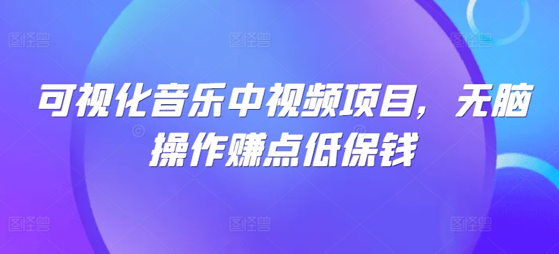 可视化音乐中视频项目，无脑操作赚点低保钱-九天资源站