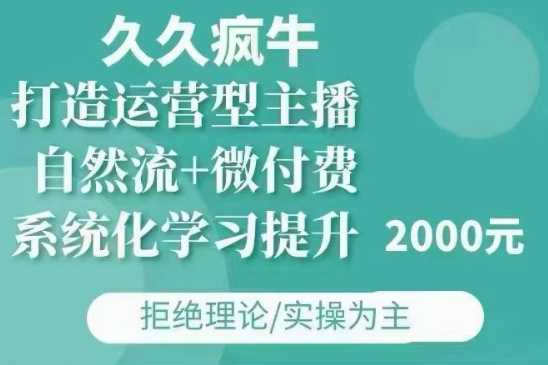 久久疯牛·自然流+微付费(12月23更新)打造运营型主播，包11月+12月-九天资源站