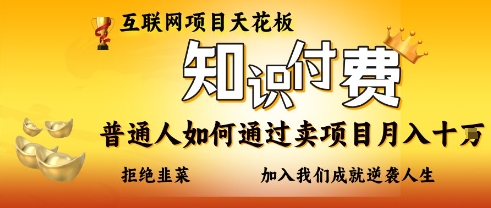 互联网项目天花板，知付付费项目，普通人如何通过卖项目月入十个，拒绝韭菜【揭秘】-九天资源站
