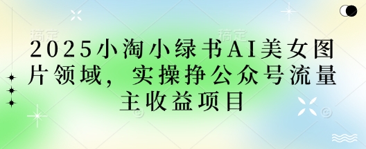 2025小绿书AI美女图片领域，实操挣公众号流量主收益项目-九天资源站