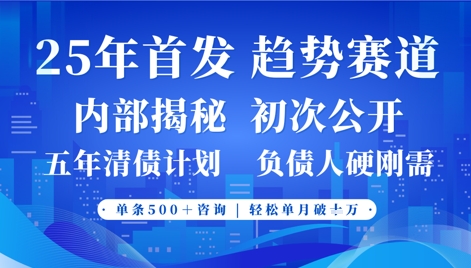 2025年首次公开，真正的事业型赛道，客咨不断，单月轻松破W-九天资源站