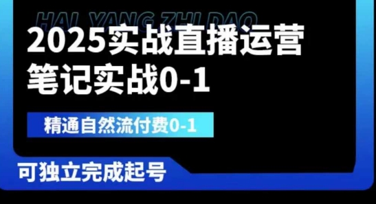 2025实战直播运营0-1，精通自然流付费0-1，可独立完成起号-九天资源站