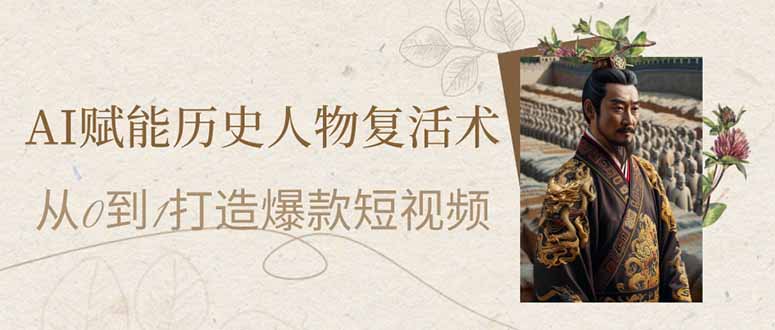 AI赋能历史人物复活术：从0到1打造爆款短视频-九天资源站