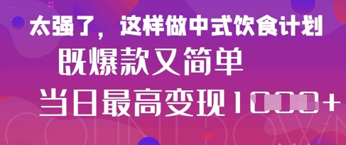疯狂爆火！小红书等平台的女性中餐养生视频，小白轻松制作，快速拿到结果-九天资源站