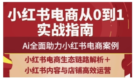 2025小红书电商全链路运营，Ai全面助力小红书电商案例-九天资源站