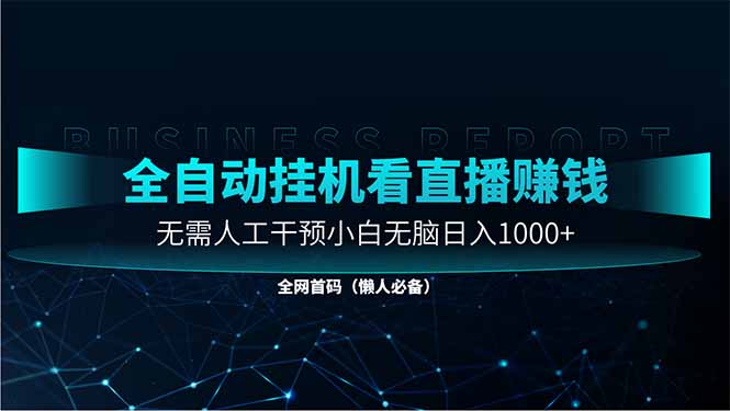 直播助手全自动看大平台直播赚钱，全自动无需人工干预，小白无脑日入1000-九天资源站