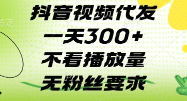 抖音视频代发一天3张+，不看播放量，无粉丝要求【揭秘】-九天资源站