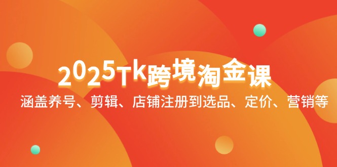 2025Tk跨境淘金课：涵盖养号、剪辑、店铺注册到选品、定价、营销等-九天资源站